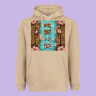 Western Mama Pink Roses Heavyweight Hoodie Designed By Lillyallendesigns