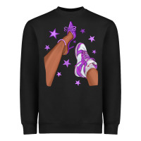 Black Purple Afro Girl Sneakers and Heels Heavyweight Sweatshirt - texasbilliewilder