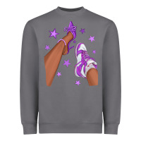 Purple Afro Girl Sneakers And Heels Heavyweight Sweatshirt | Teevron