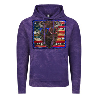 Cloud Purple bison with american flag Vintage Hoodie - RanaPortraitStore