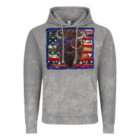Cloud Rock bison with american flag Vintage Hoodie - RanaPortraitStore