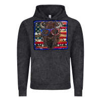 Vintage Arctic bison with american flag Vintage Hoodie - RanaPortraitStore