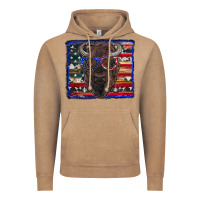 Vintage Coffee bison with american flag Vintage Hoodie - RanaPortraitStore