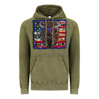 Vintage Olive bison with american flag Vintage Hoodie - RanaPortraitStore