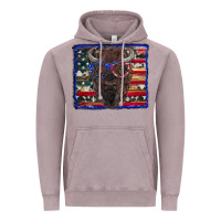 Vintage Zinc bison with american flag Vintage Hoodie - RanaPortraitStore