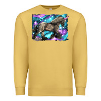 Antique Gold black unicorn Premium Sweatshirt - LillyAllenDesigns