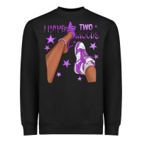 Black Purple I Have Two Moods Afro Girl Sneakers Heavyweight Sweatshirt - texasbilliewilder