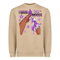 Mushroom Purple I Have Two Moods Afro Girl Sneakers Heavyweight Sweatshirt - texasbilliewilder
