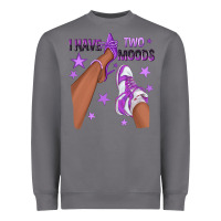 Storm Purple I Have Two Moods Afro Girl Sneakers Heavyweight Sweatshirt - texasbilliewilder