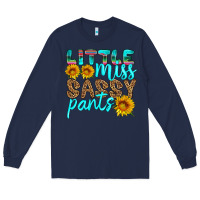 Navy little miss sassy pants Long Sleeve Tee - HRA Design Shop