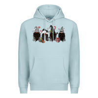 Blue Mist grey christmas afro gnomies Premium Hoodie - MaliasSmallBusiness