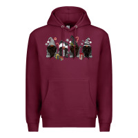 Burgundy grey christmas afro gnomies Premium Hoodie - MaliasSmallBusiness