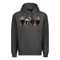 Charcoal Heather grey christmas afro gnomies Premium Hoodie - MaliasSmallBusiness