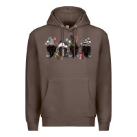 Coffee grey christmas afro gnomies Premium Hoodie - MaliasSmallBusiness