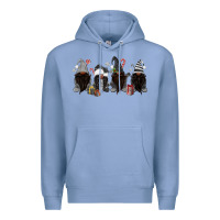 Colony Blue grey christmas afro gnomies Premium Hoodie - MaliasSmallBusiness