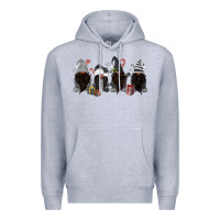 Heather Grey grey christmas afro gnomies Premium Hoodie - MaliasSmallBusiness