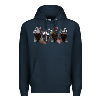 Navy grey christmas afro gnomies Premium Hoodie - MaliasSmallBusiness