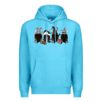 Ocean Blue grey christmas afro gnomies Premium Hoodie - MaliasSmallBusiness