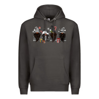 Smoke grey christmas afro gnomies Premium Hoodie - MaliasSmallBusiness