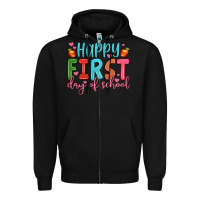 Black happy first day of school Zipper Hoodie - JahusDesignShop