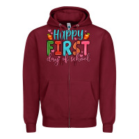 Burgundy happy first day of school Zipper Hoodie - JahusDesignShop