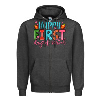 Charcoal Heather happy first day of school Zipper Hoodie - JahusDesignShop