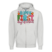 Dove Grey happy first day of school Zipper Hoodie - JahusDesignShop