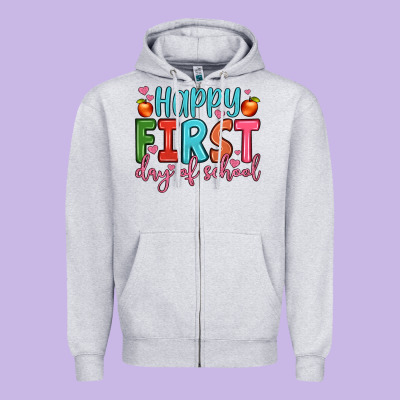 Happy First Day Of School Zipper Hoodie Designed By Jahusdesignshop