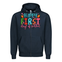 Navy happy first day of school Zipper Hoodie - JahusDesignShop