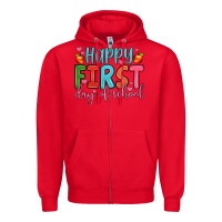 Red happy first day of school Zipper Hoodie - JahusDesignShop