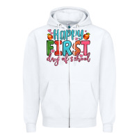 White happy first day of school Zipper Hoodie - JahusDesignShop