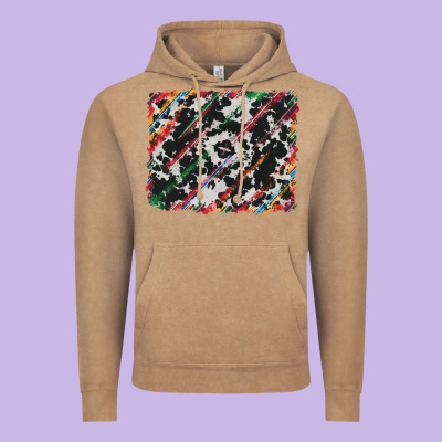Vintage Hoodie cowhide and serape background