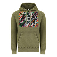 Vintage Olive cowhide and serape background Vintage Hoodie - RanaPortraitStore