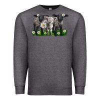 Charcoal Heather baby sheeps with daisies Premium Sweatshirt - LillyAllenDesigns