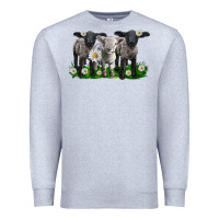 Heather Grey baby sheeps with daisies Premium Sweatshirt - LillyAllenDesigns