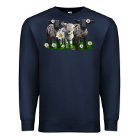 Navy baby sheeps with daisies Premium Sweatshirt - LillyAllenDesigns