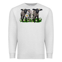 Oatmeal Heather baby sheeps with daisies Premium Sweatshirt - LillyAllenDesigns