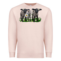 Pale Pink baby sheeps with daisies Premium Sweatshirt - LillyAllenDesigns
