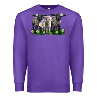 Purple baby sheeps with daisies Premium Sweatshirt - LillyAllenDesigns