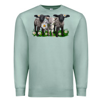 Seafoam baby sheeps with daisies Premium Sweatshirt - LillyAllenDesigns
