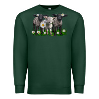 Sports Green baby sheeps with daisies Premium Sweatshirt - LillyAllenDesigns