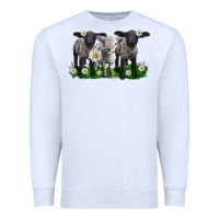 White baby sheeps with daisies Premium Sweatshirt - LillyAllenDesigns