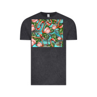Vintage Black flamingos with leaves Vintage Tee - BarkalooDesign
