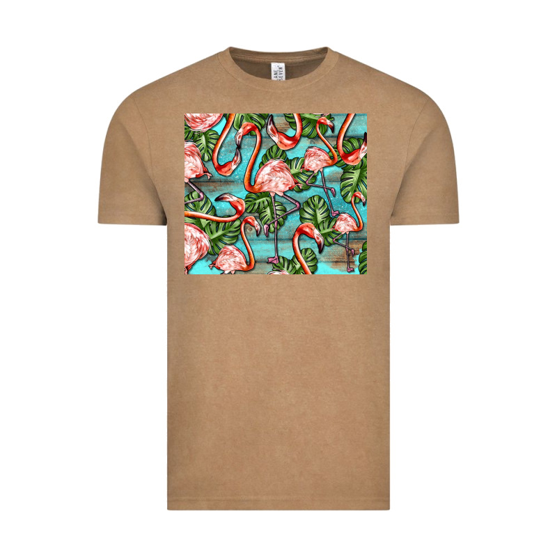 Flamingos With Leaves Vintage Tee by BarkalooDesign | Teevron