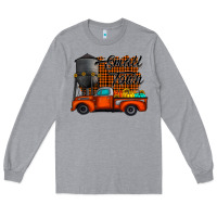 Heather Grey small town fall Long Sleeve Tee - CowhideDigitalArt