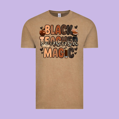 Black Teacher Magic Vintage Tee Designed By Zillion Design Studio