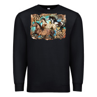 Black 3 western horses running free Premium Sweatshirt - LillyAllenDesigns