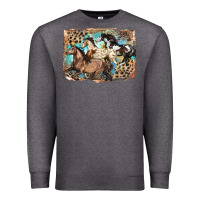 Charcoal Heather 3 western horses running free Premium Sweatshirt - LillyAllenDesigns
