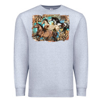 Heather Grey 3 western horses running free Premium Sweatshirt - LillyAllenDesigns