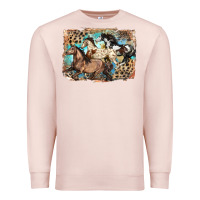 Pale Pink 3 western horses running free Premium Sweatshirt - LillyAllenDesigns